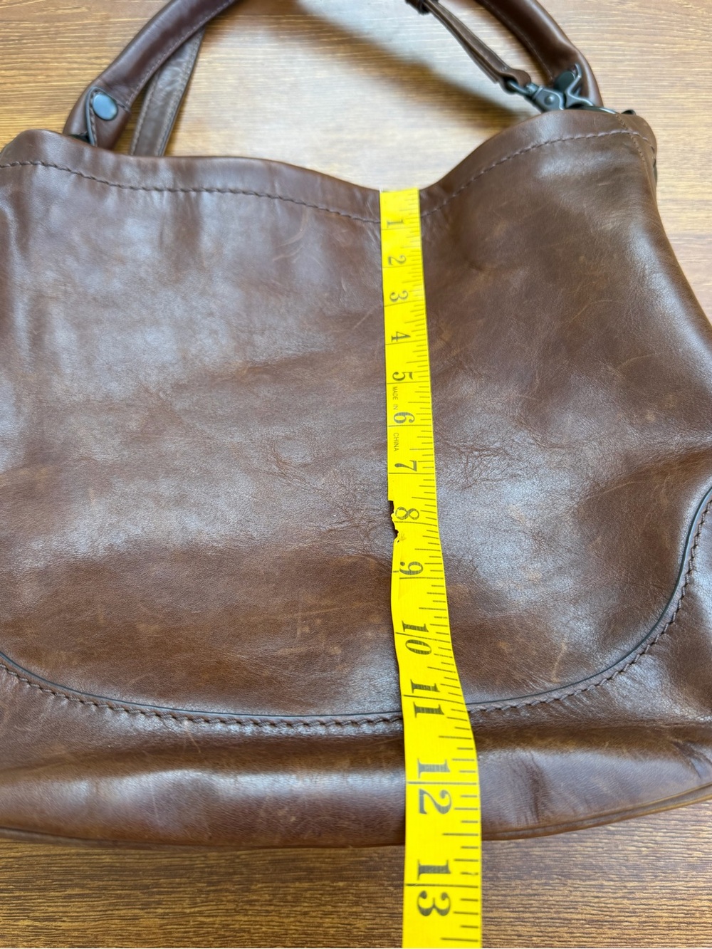 Frye Melissa Leather Convertible Hobo Crossbody Shoulder Bag Brown - Picture 4 of 16